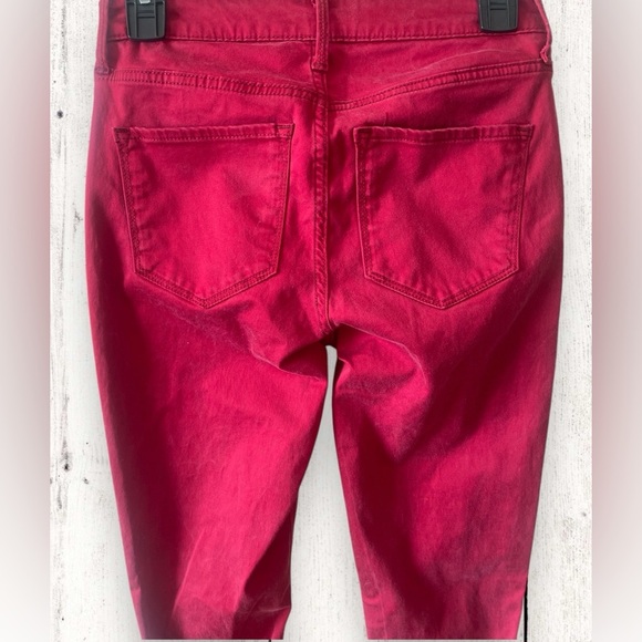 Old Navy Rockstar Super Skinny High Rise Sateen Button Fly Jeans Women Sz 2 Red - Picture 5 of 7